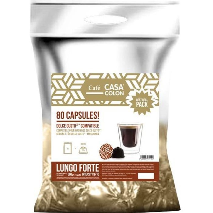 80 CAPSULES LUNGO COMPATIBLES DOLCE GUSTO ®