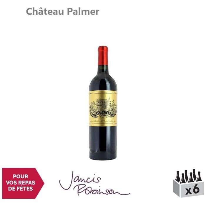 Château Palmer Alter Ego de Palmer Rouge 2016 - Lot de 6x75cl - Appellation AOC Margaux - Vin Rouge de Bordeaux - 16.5-20 Jancis