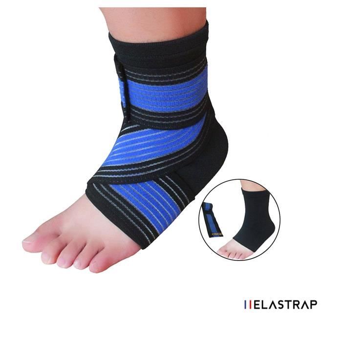 Bande Attelle cheville chevillère élastique maintien forte compression - Football, Rugby, Handball, Running, Basketball, Tennis