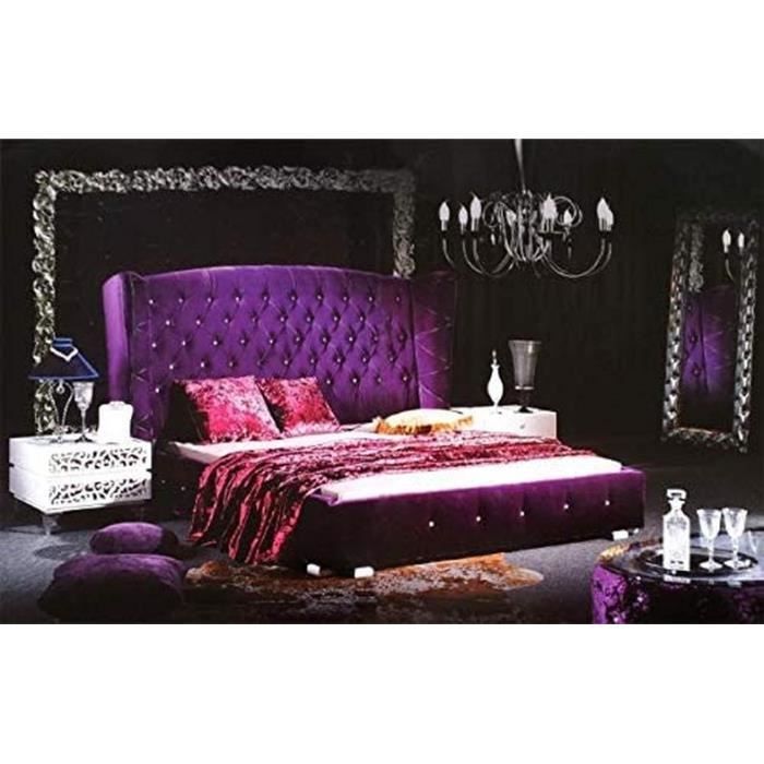 JVmoebel Chesterfield Lit Design Lits Rembourrage Luxe Hôtel Rembourrage avec Pierres A916