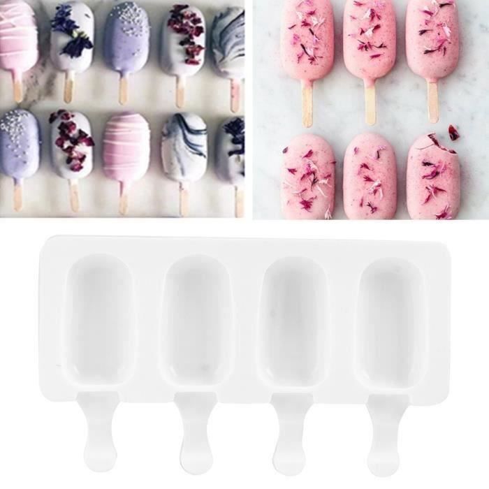 QL-Outil de fabrication de moule de barre de glace de moule de crème glacée de silicone de catégorie comestible de 4 grilles