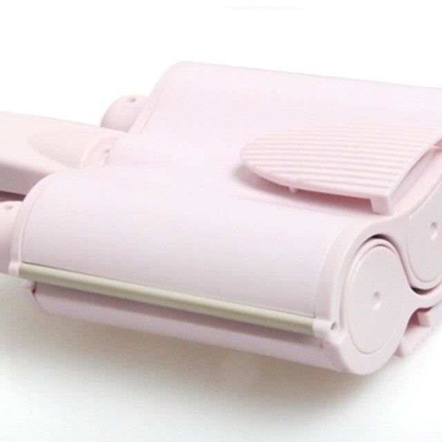 GY2361 Barre à friser tête de rouleau d'oeuf ondulation de l'eau barre à friser à trois barres*Pink 32mm