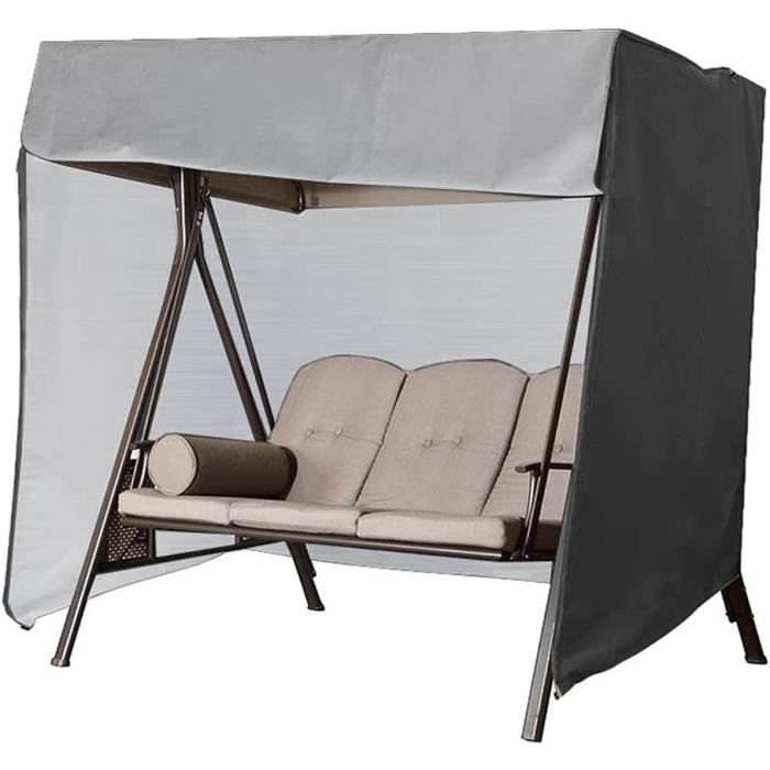 balancelle de jardin Housse de protection pour balancelle de jardin, imperméable, coupe-vent, anti-UV, 3 places, avec fer142