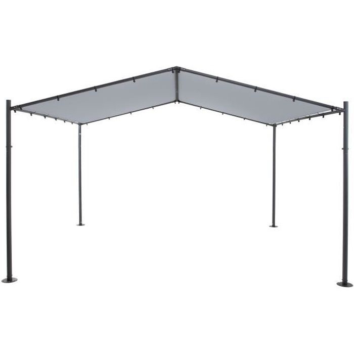 Tonnelle - Barnum de jardin Double Milano - 4 x 3.5 m - Gris - SORARA