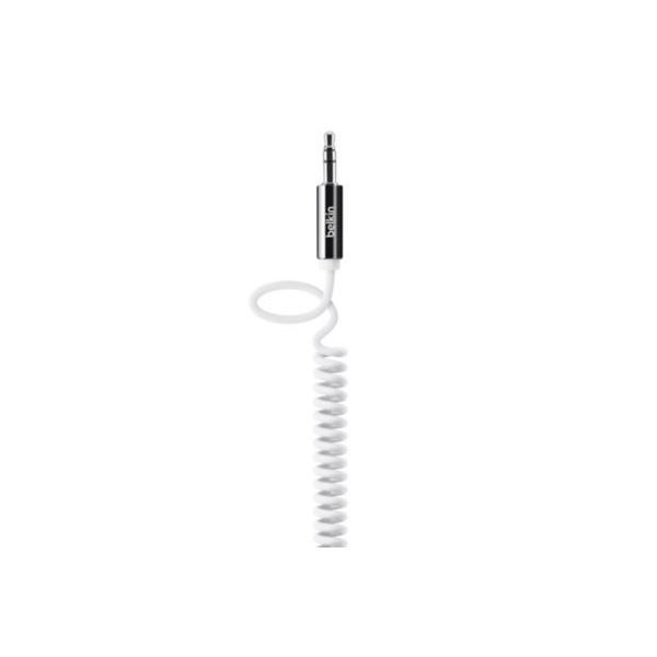 BELKIN Câble connectique audio spirale 3,5mm straight 6' - Blanc