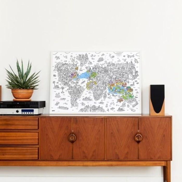 Poster Géant à Colorier Atlas - Cadeau Maestro Noir Et Blanc