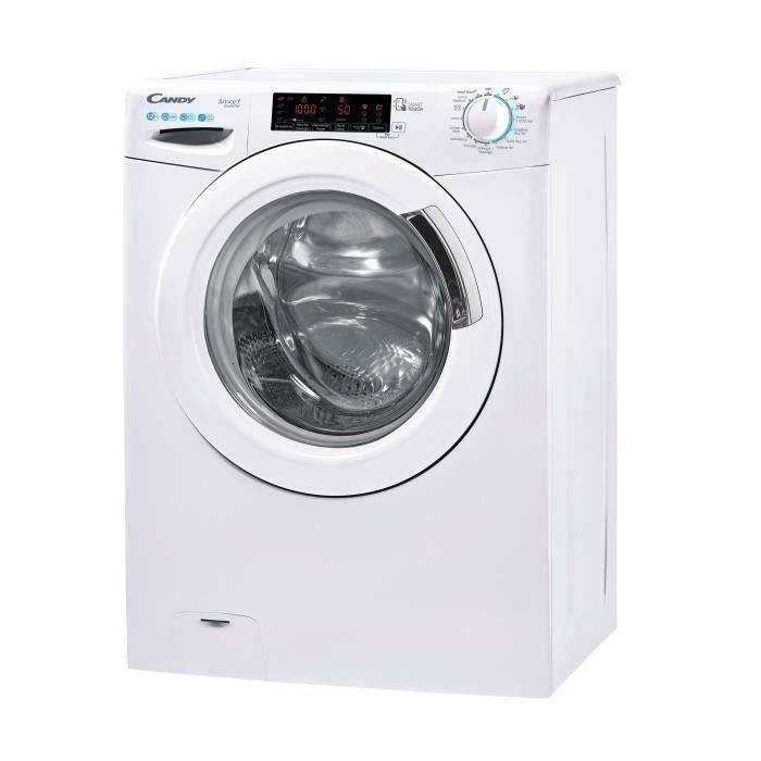 SHOT CASE - Lave-linge hublot CANDY CS1412TME-1-47 - 12 kg - Induction - 1400 trs-min - Connecté - Programmes rapides - grande cap