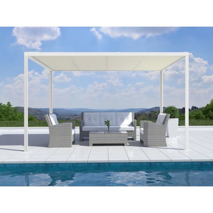 Pergola San Fernando, 3x4m, Blanc/Beige Dancover Tonnelles