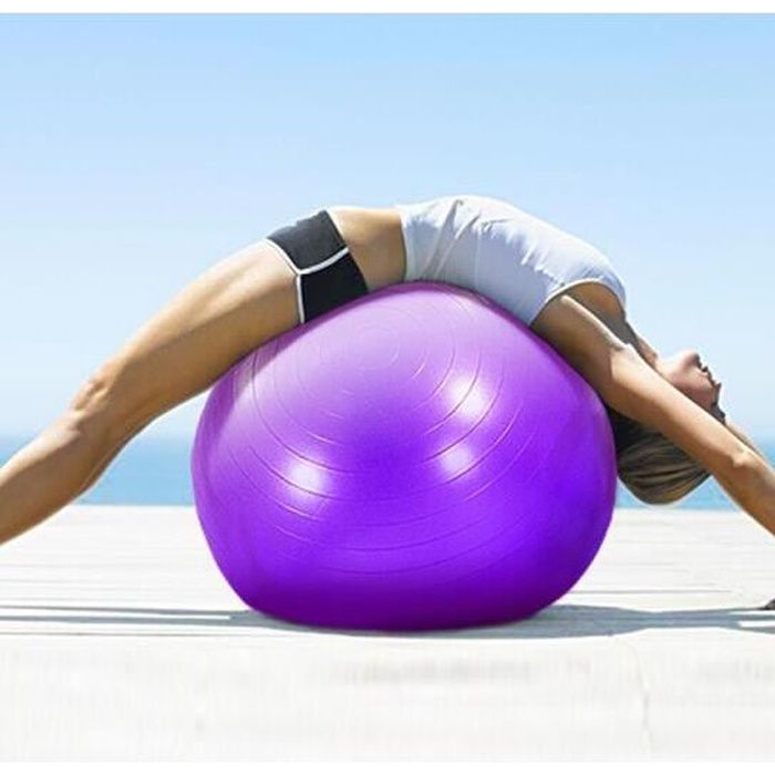 Swiss Ball Ballon de Fitness Gymnastique pour Pilates Yoga Renforcement du Dos avec Pompe Ballon - Bleu Diamètre 75 cm Taille M
