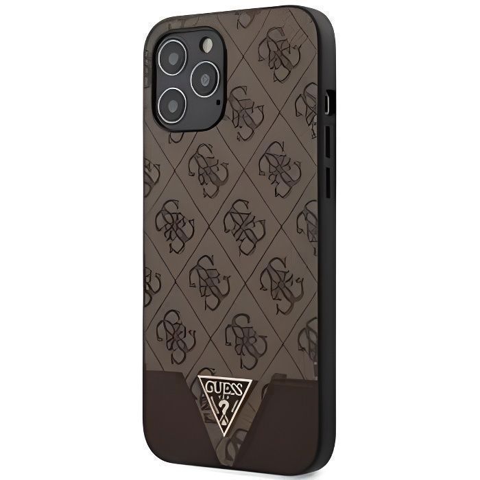 Coque Guess 4G Triangle pour iPhone 12 Pro Max marron