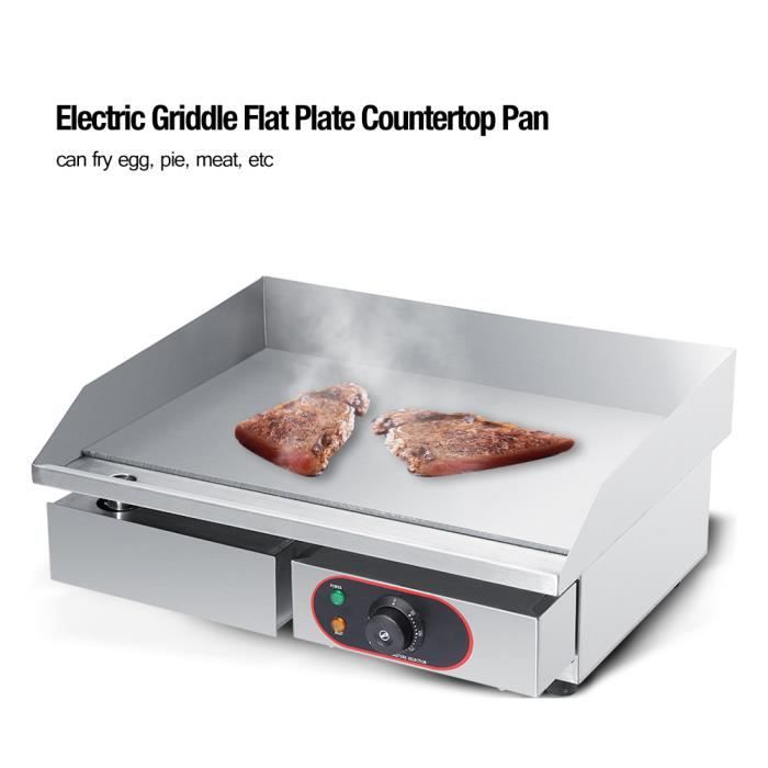 PARFAIT Plancha Pro,3000W Gril Commercial Barbecue Plaque Chauffante Electrique en Acier Inoxydable