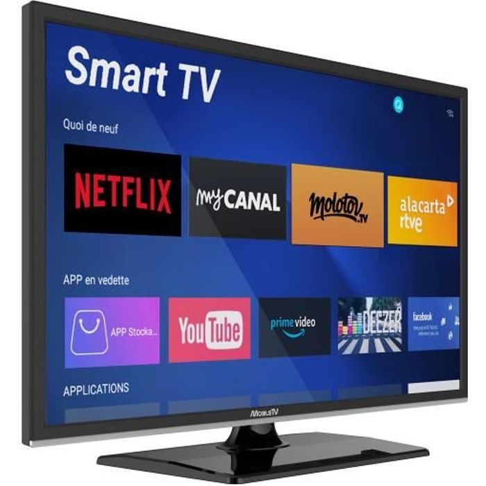 Smart TV 19- 47 cm Android Connectée 12/24/220V Camping Car Camion Fourgon Internet WiFi DVD - MobileTV Silverline - Garantie 3 ans