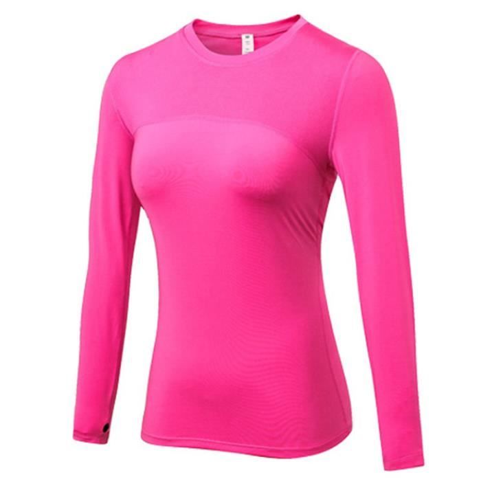 Maillot Femme Jogging Yoga T-shirt Running Fitness Manches Longues