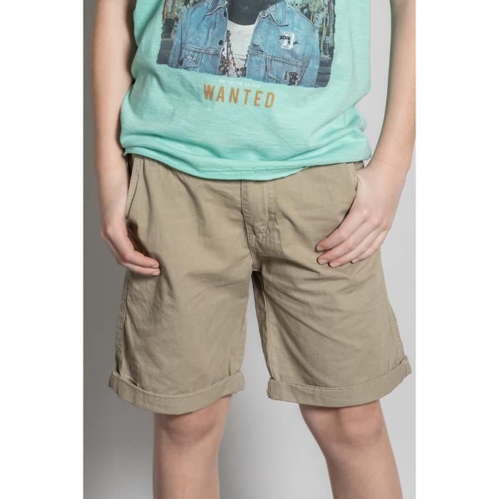 DEELUXE Short uni en coton BROKEN Light Beige