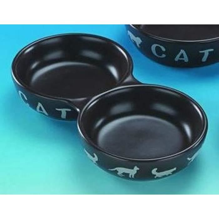 NOBBY MANGEOIRE DOUBLE EN TERRE CUITE POUR CHAT BRUN 22,5 CM
