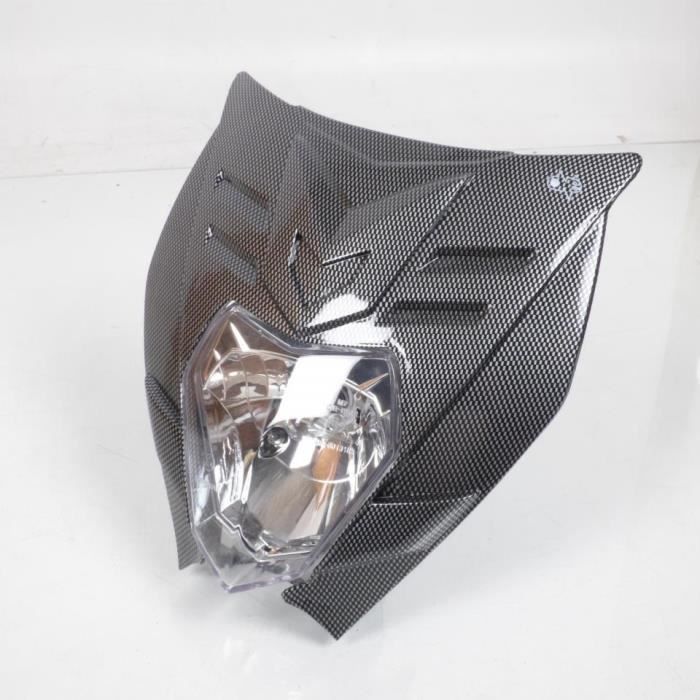 Plaque phare homologué One Felix carbone moto optique 12V BA20D 35/35W Neuf
