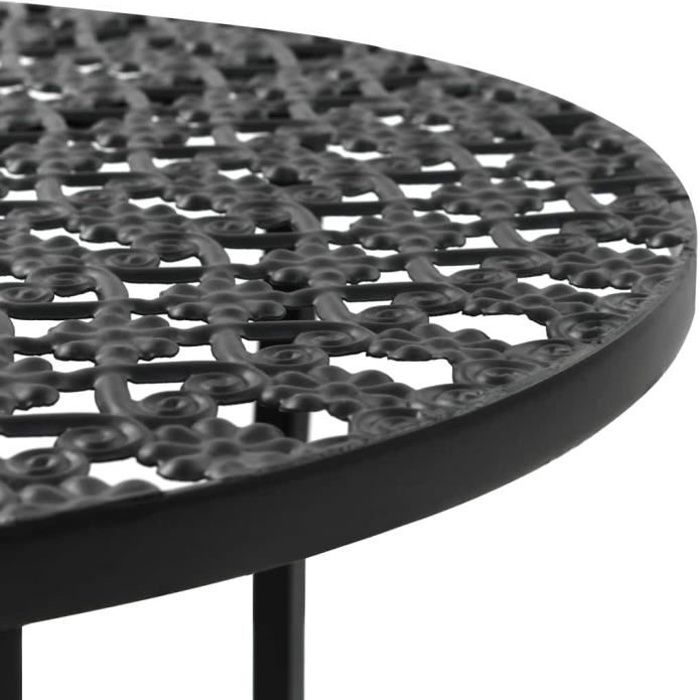 Economique Table de bistro Style vintage Ronde Métal 40 x 70 cm Noir