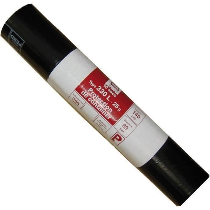 Lot de 10 Housses de conteneur - 330 L - Noir