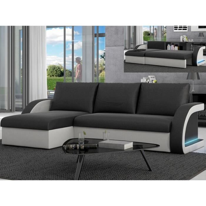 Canapé d'angle Noir Simili Design