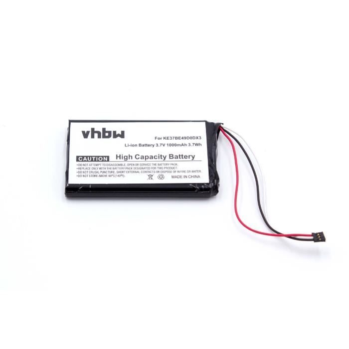 vhbw Li-Ion batterie 1000mAh pour système de navigation GPS Garmin Edge 800, 810