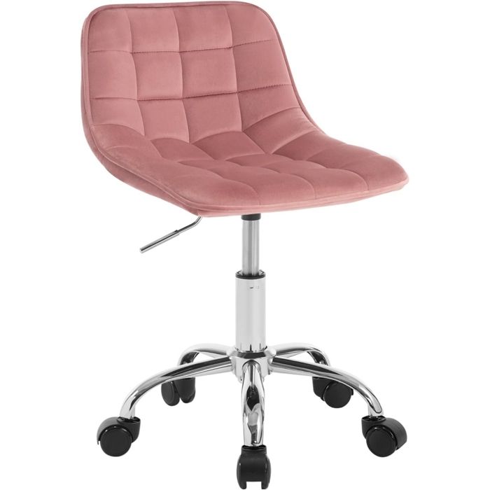WOLTU Chaise Bureau en Velours Pivotante Tabouret Coiffeuse Rembourrée avec Dossier Réglable en Hauteur Rose W0ATT0404 WOLTU Chaise Bureau en Velours Pivotante Tabouret Coiffeuse Rembourrée avec Dossier Réglable en Hauteur Rose W0ATT0404