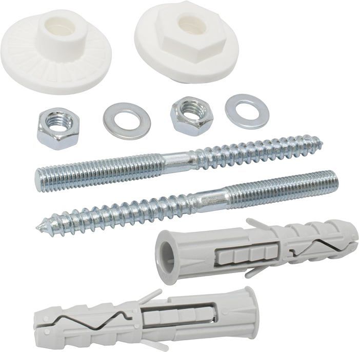 AERZETIX - C65237 - Kit De Fixation Murale Pour Lavabo Suspendu Sanitaire Vis M10x140 Mm - Goujons Filetés - Cheville 14x75 Mm - Jeu Ensemble De Montage Pour Vasque Travaux Fixation Plomberie