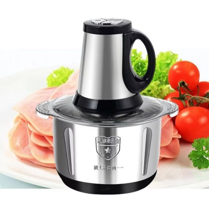 Hachoir De Cuisine Électrique 1000W - Bol Inox 6L, 2 Vitesses Pour Viande, Légumes, Noix
