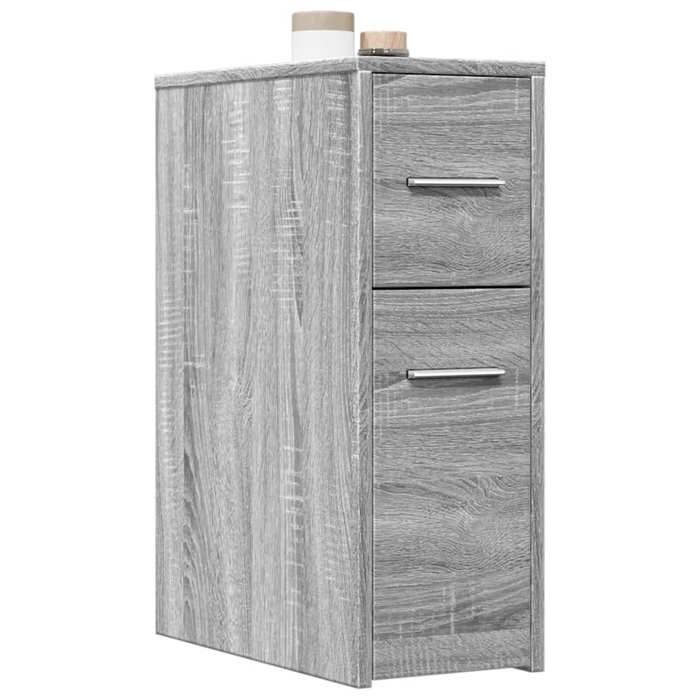 vidaXL Armoire de salle de bain étroite avec roulettes sonoma gris armoire de salle de bain haute rangement de salle de 855282