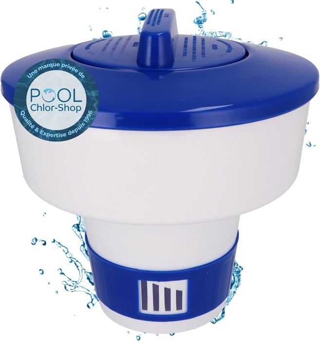 FLOTTEUR DE CHLORE réglable pour piscines et spas distributeur en forme de tort EUR 42,20