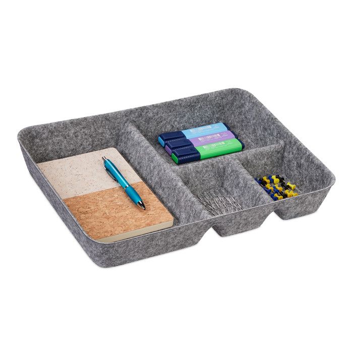 Relaxdays Caja para Bolas de Navidad, 96 Unidades, poliéster y cartón, 26x66 .5x33 cm, Gris