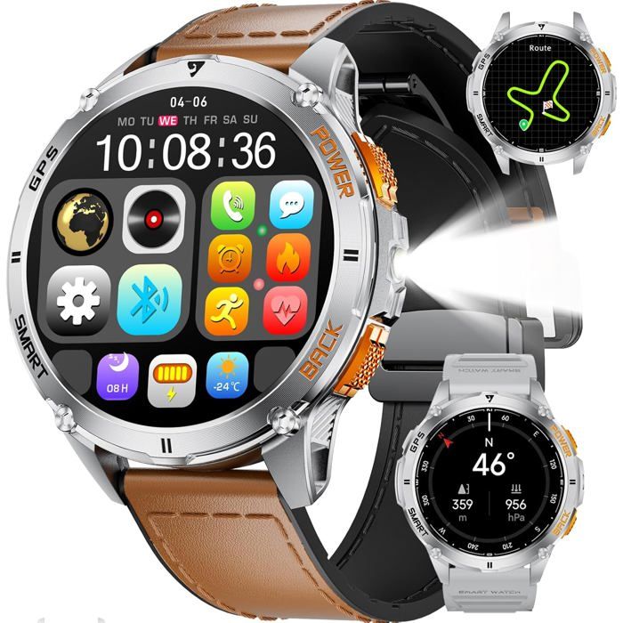 Montre Connectée Homme Gps Élégante Avec Lampe De Poche Écran Amoled — free download