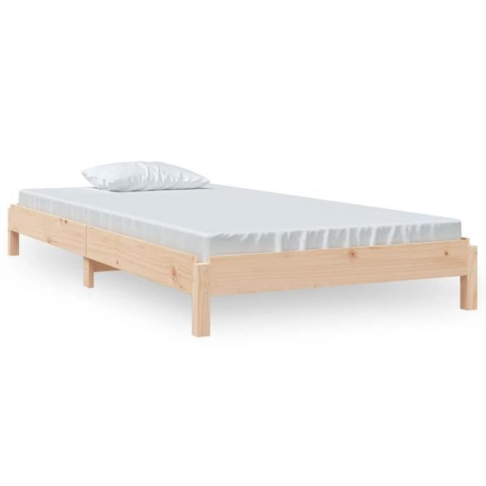 ESTINK® Structure de lit empilable sans matelas - 90x190 cm - bois de pin massif @603@