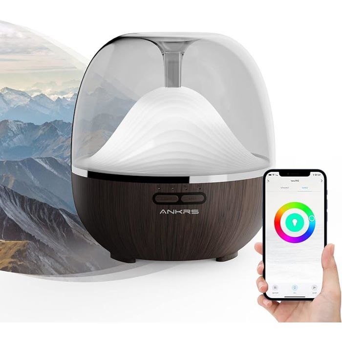 Diffuseur Huiles Essentielles WiFi, 600ml Humidificateur air Compatible ...