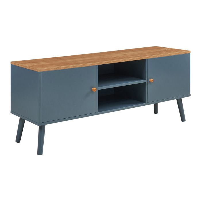 Meuble TV Reyljand 120 x 35 x 50 cm gris effet chêne