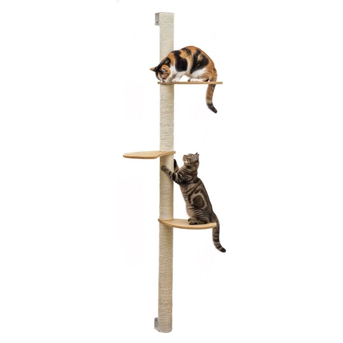 170 cm Arbre à Chat Mural avec 3 Plateaus - Poteau à Griffer - Griffoir en Sisal 170 cm Arbre à Chat Mural avec 3 Plateaus - Poteau à Griffer - Griffoir en Sisal