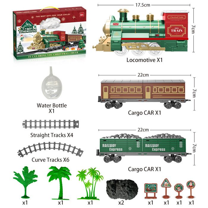 Train De Noel Avec Lumière TRAIN ÉLECTRIQUE JOUEF Avec Wagons, Et Rails