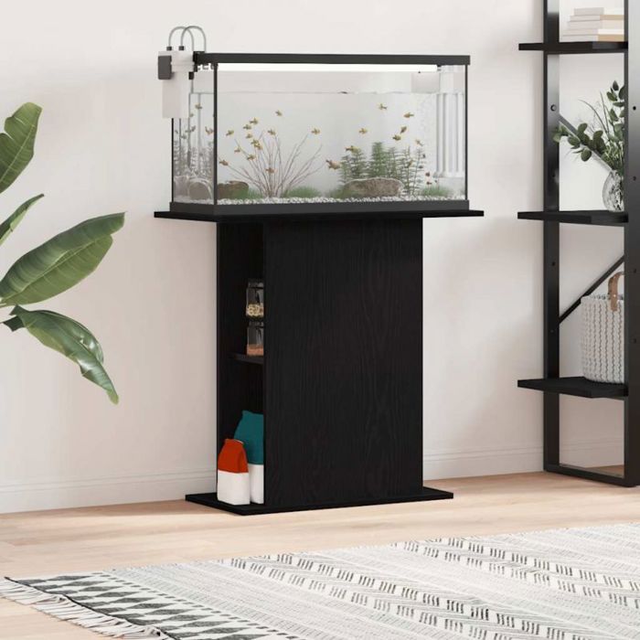 Vidaxl Support daquarium Chêne noir 75x36x725 cm Bois dingénierie
