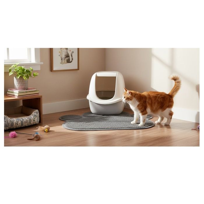 Tapis de litière pour chat 45 x 60 cm Patte de chat gris Tapis de litière pour chat 45 x 60 cm Patte de chat gris