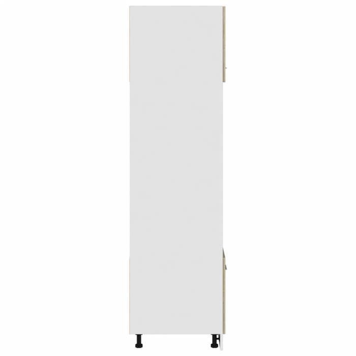 Moderne Meuble micro-ondes Lyon SWEETY Armoire base de cuisine Chêne Sonoma 60x57x207 cm bois dingénierie BB1310
