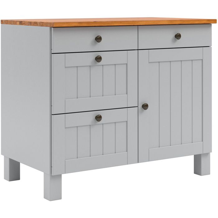 Alby Ii-meuble De Rangement à 1 Porte Et 4 Tiroirs En Gris Pin Alby Ii-meuble De Rangement à 1 Porte Et 4 Tiroirs En Gris Pin