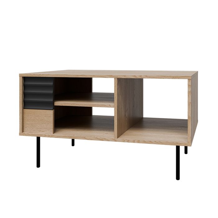 Table basse Petits-meubles - Astra - 96 6 x 60 x 55cm - Bois et Noir Table basse Petits-meubles - Astra - 96 6 x 60 x 55cm - Bois et Noir