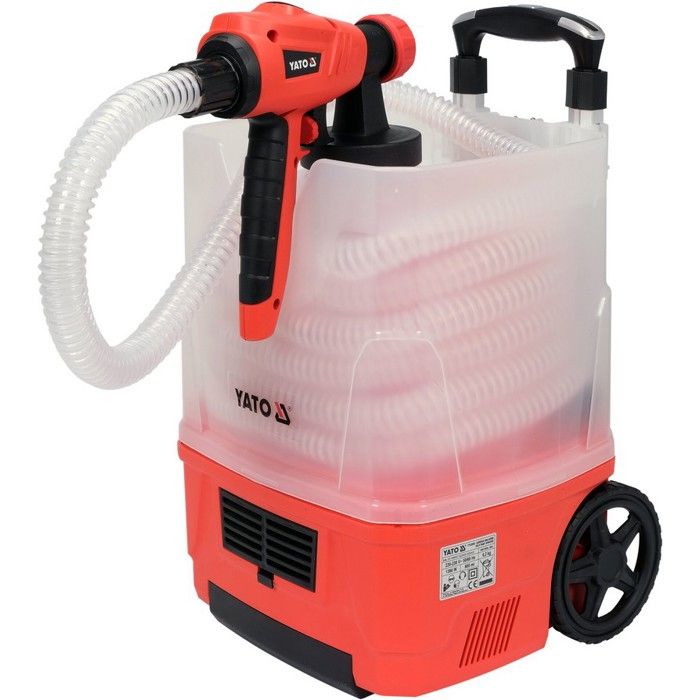 Aggrégat de peinture HVLP - Yato - 1100W - Buses 1 1.8 2.6 mm - Tuyau 5 m - Réservoir 0.8 l - Nettoyage facile - Roues