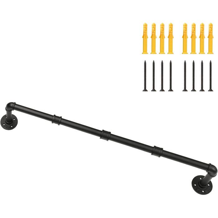 Portant À Vêtement Industriel 90Cm Porte À Vêtements Manteaux En Fer Rustique À Fixation Murale Porte Vêtements Etagères Murale