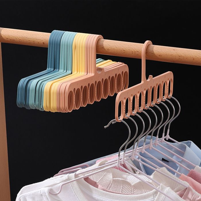 Porte-vêtements 9 trous – Nosheir – gain de place – pour armoire ou dortoir – bleu foncé