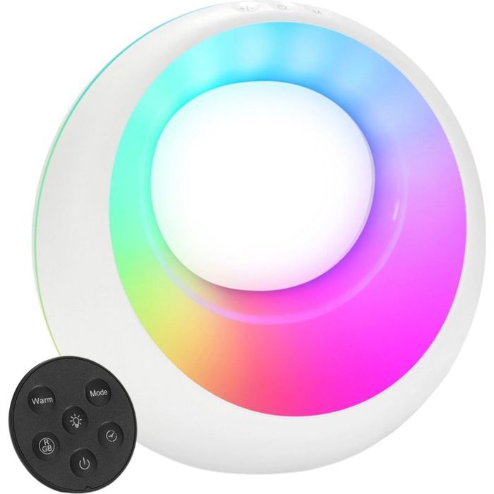 Ensemble de veilleuses LED dimmable tactile avec télécommande sans fil RVB ronde minuterie et mémoire salon et chambre denfant