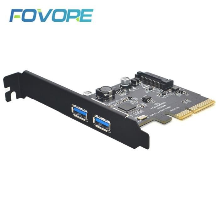 Carte Contrôleur USB 2.0 PCI - 5 Ports Haute Vitesse 480 Mbps - Pour Ordinateur De Bureau - Neuf