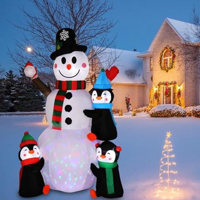 Flyingu Bonhomme De Neige LED Noël Extérieur Animé Boule De Neige - Décoration Lumineuse