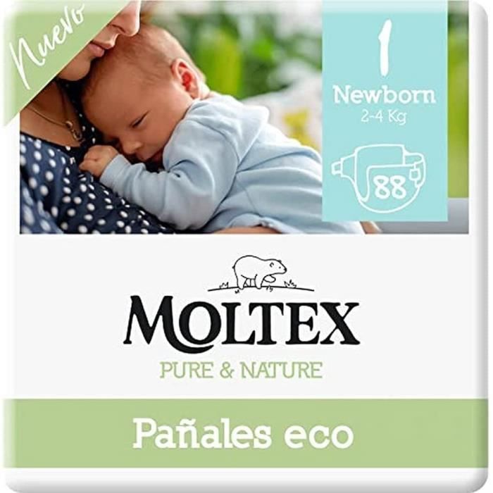 2-5 kg Moltex Pure & Nature Couches écologiques Taille 1 88 couches 