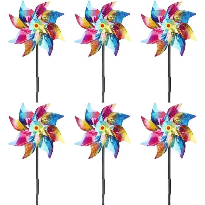 Moulin à Vent Cigogne Décoratif - Répulsif à Taupes Et Oiseaux, Hauteur 120 Cm