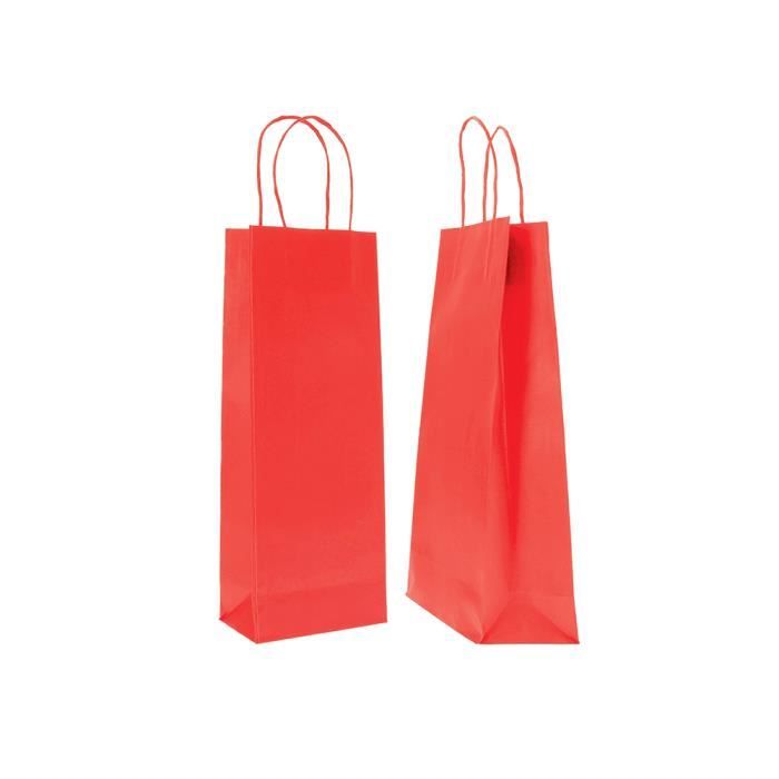 12 Sacs Cadeaux En Papier Kraft Pour Bouteille De Vin/Champagne - Avec Poignée - Recyclables - Pour Noël, Mariage, Anniversaire